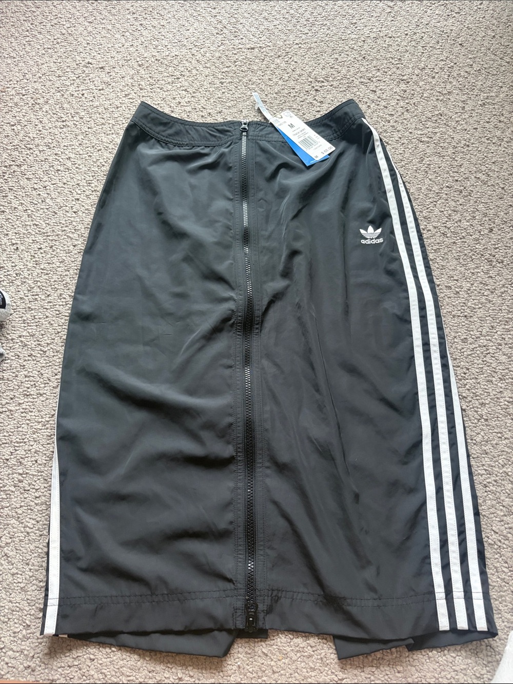 adidas Black Midi Skirt with White 3-Stripes
